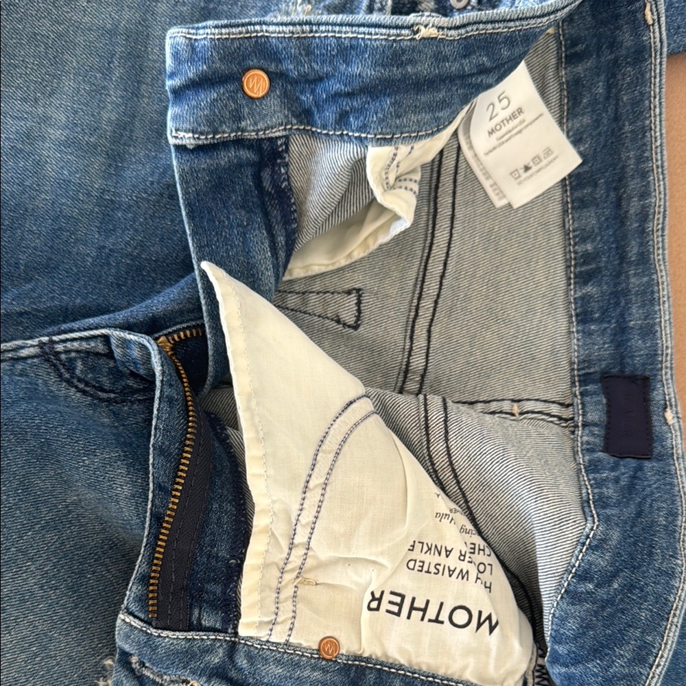 MOTHER Denim RAINBOW Pocket Jeans High Waisted Chew Dancing the Hula Size 24 - Picture 6 of 15